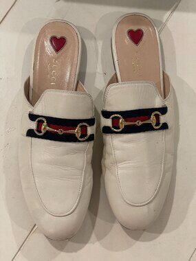Gucci Princetown Leather Horsebit Loafer Mules With Stripe